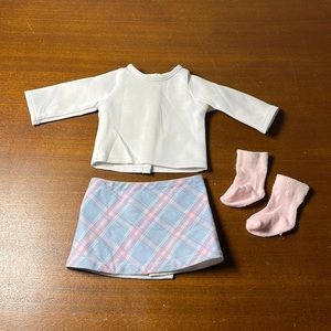 American girl skirt and no name skirt w socks